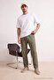 Haki Beli Lastikli Straight Erkek Pantolon TMNSS26PL00040 - 4