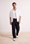 Siyah Straight Fit Boru Paça Gofre Mevsimlik Erkek Dokuma Kumaş Pantolon TMNSS26PL00005 - 3