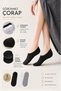Set of 3 Women's Silicone Non-Slip Heeled Cotton Anti-Sweat Ballerina Socks