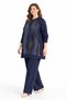 Women's Middle Age and Above Plus Size Kupra Tunic Trousers Mom Set 25548 - 2