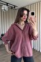 Dusty Rose Oversize Modal Fabric Shirt - 2