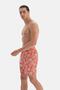 Orange - Ecru Palm Tree Patterned Medium Swim Shorts - 4