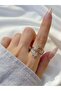Women's silver color adjustable spiral star ring