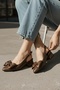 Fita Bowknot Brown (4 cm Heel) Pointed Toe Heeled Shoes - 4