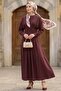 Bat Sleeve Modal Dress 1700 - Burgundy - 6