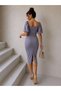 Kendiri Belt Li Crepe Fabric Short Sleeve Dress 582439 Gray - 3