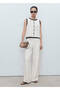 Low-Waist Knitwear Pants with Contrast Details - 2