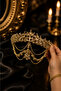Gold Wedding and Henna Crystal Stone Hürrem Bridal Crown for Brides - 3