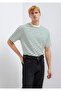 Green Striped Ecru T-Shirt Loose Fit / Relaxed Fit 0613274-71930 - 3
