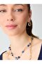 Gold Color Elegant Stone Detailed Double Adjustable Necklace