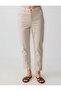 Stone High Waist Regular Leg Woven Trousers with Pockets - 4