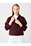 Burgundy V-Neck Long Sleeve Knitwear Sweater
