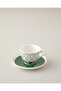 Octavia New Bone China 4 Piece 2 Person Coffee Cup Set 90 ml Dark Green - 3