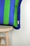 Cobalt Blue Tasseled, Blue-Green Stripe Pattern, Decorative 43X43Cm Square Throw Pillow Cover - 3