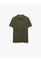 Short Sleeve Cotton Pique Fabric Polo Neck Slim Fit T-Shirt - 3