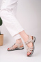 Women Beige Velvet Orthopedic Heel Orthopedic Sandals - 3