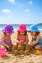 Baby Girl Gingham Ruffle Detailed Mercerized Trilby Summer Hat - (1-3 Years) - 4