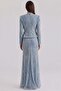 Exclusive Hijab Evening Dress with Sequins and Pearl Embellishments Blue 1086 - 5