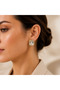 Stone-Encrusted Square Earrings – Stylish Women's Earrings with Gold Frame - 2