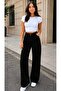Women's Denim Palazzo with Pleated Front and Elastic Back
