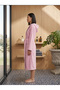 Hooded Long Women's Bathrobe – Cotton Kimono Shepherd Stitched Bathrobe - 2