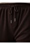 Men's Brown Ottoman Fabric Lace-Up Pocket Baggy Pants Casual Comfortable Summer Sweatpants - 3