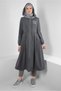 HOODED PLAID DETAILED TRENCH COAT 10757