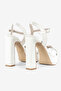 Women's Ecru Platform Heeled Wedding Dress Shoes - 4