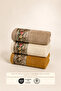 Fiore 3-Piece Towel Set 100% Certified Cotton, Floral Pattern Hand/Face/Kitchen Towels 50X90Cm - 2
