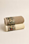 Fiore 2-Piece Towel Set 100% Certified Cotton, Floral Patterned Hand/Face/Kitchen Towels 50X90Cm - 3