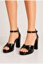 Black Patent Leather Platform Sole Ankle Strap Block Heel Pack Women's Sandals Vi̇d02004 - 2