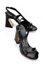 Women's Black Shiny Skin Special Heel Classic Heeled Shoes