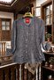 Plus Size Mother Paper Print Combed Cotton Blouse
