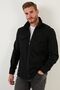 Men's Black Double Pocket Zippered Slim Fit Winter Shirt Cf21w112925 - 4