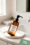 Amber Glass Soap Lotion Bottle Matte Black Cap 370 ml |   Bathroom Kitchen Soap Dispenser - 4
