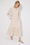 Striped Embroidery Detailed Dress - 2