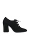 Black Suede Women's Heeled Shoes 01Wr5206