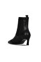 Black Leather Women's Heeled Boots 42Wb6390 - 4
