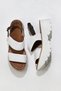 White Leather Women's Wedge Heeled Sandals 01Wu11400