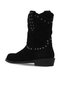 Black Suede Women's Flat Boots 30Wb25526 - 4