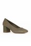 Khaki Leather Women's Heeled Shoes 01We5601 - 3