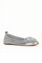 Silver Shiny Leather Women's Flat Ballerinas 01We5500 - 2