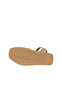Tan Leather Women's Flat Sandals 01Ws2812 - 5
