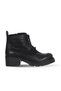 Black Leather Women's Wedge Heeled Boots 01Wd2301