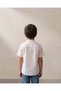 Boys Stone Tiger Flock Print Mandarin Collar Short Sleeve Shirt - 3