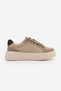 Women's Sneaker Suede High Thick Patterned Ultra Light Sole Lace-Up Sports Shoes Linen Noska Beige - 3