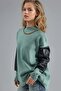 My Fashion Faux Leather Detailed Sweater - 2