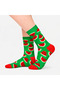 Green Watermelon Slice Patterned Colorful Unisex Socks - 2
