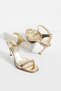 Collection Women's Gold Metallic Stone Evening Dress Sandals High Heeled Shoes 9 cm - 2