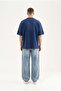 Men's Dog Printed Oversize T-Shirt Midnight Blue - 6